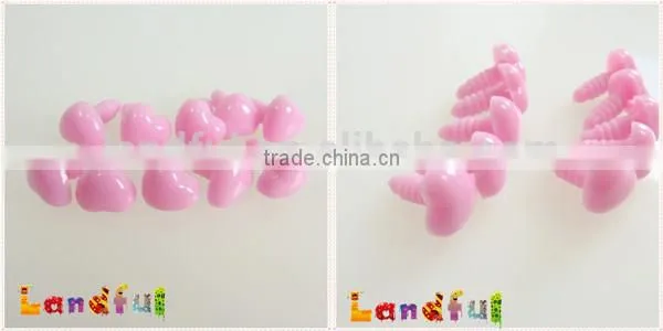 Plastic Safety Heart Nose in Pink for Crochet Dolls