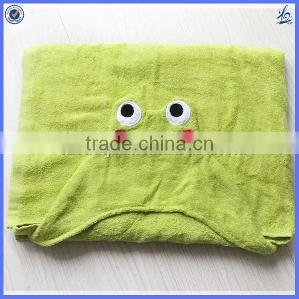 Lovely kids cartoon bath towel with hood/animal hooded towel pattern