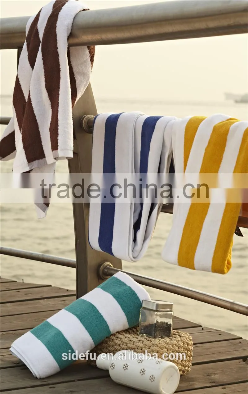 China Manufactural Hot Sell 100% Cotton Custom Stripe Beach Towel