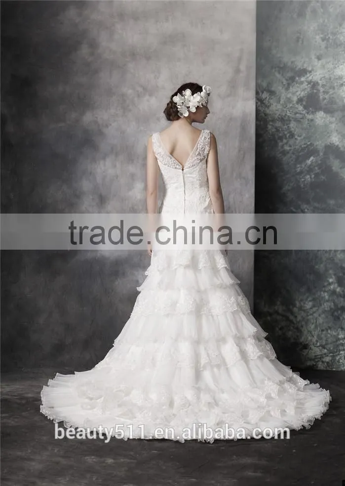 2017 New Style Luxury Beaded Sweetheart Nackline Off-shoulder Mermaid Lace wedding dress BS01