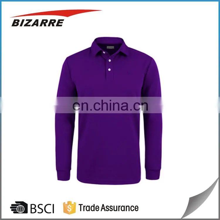 Vogue long sleeve custom polo shirts no minimum