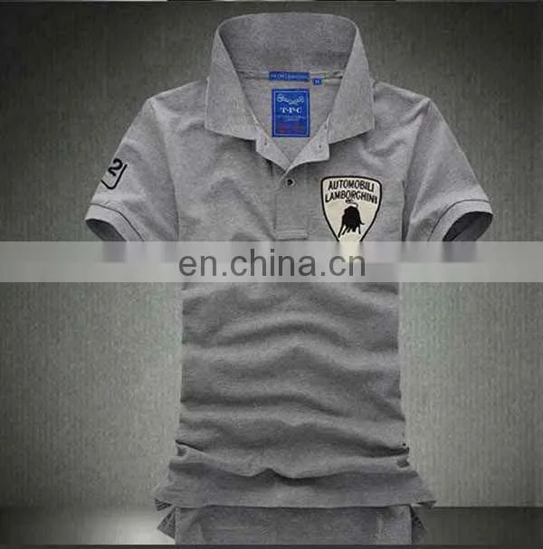custom white emboridery cotton polo shirt