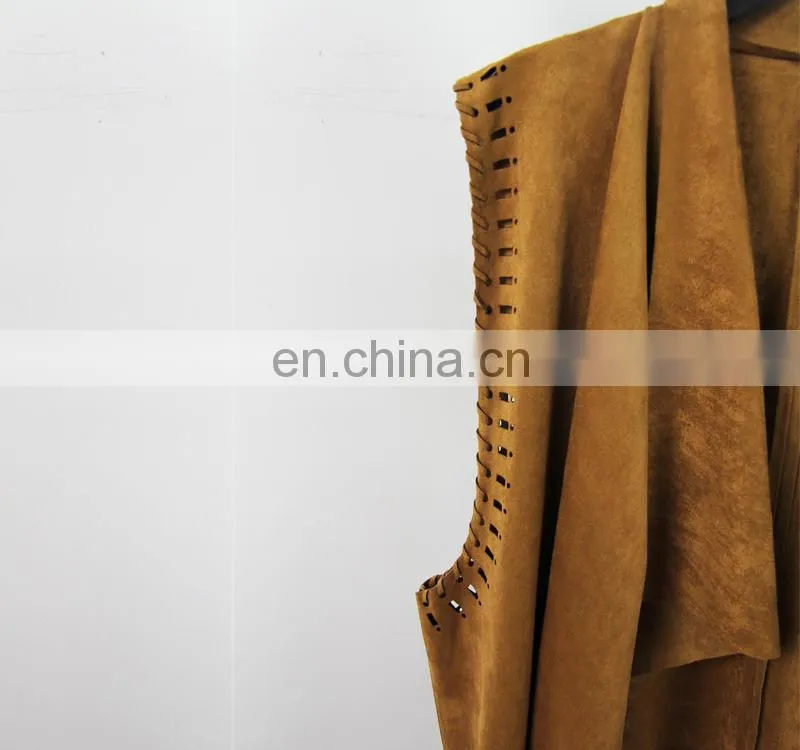 2016 women's cut and sew suede top for women