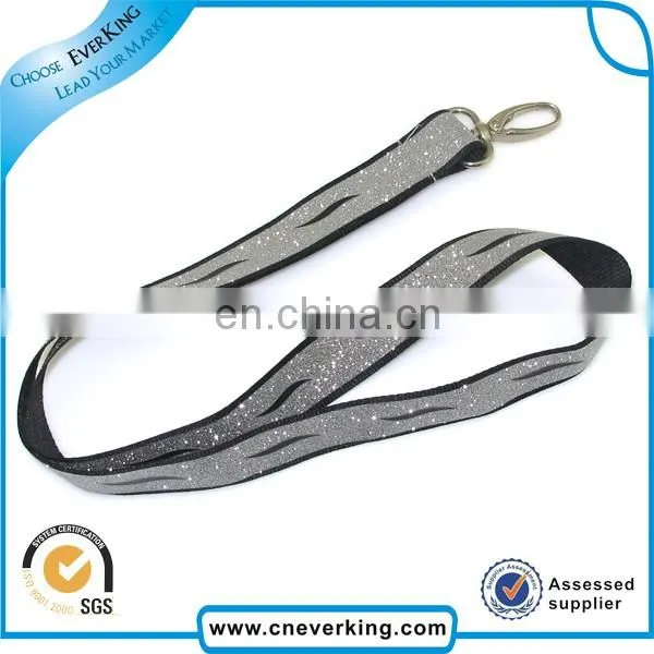 Fashion Glitter Neck Lanyard with Metal Hook and Safty Buckle