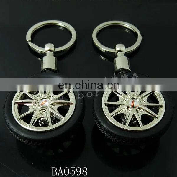 Tyre shape zinc alloy keychian with customized logo