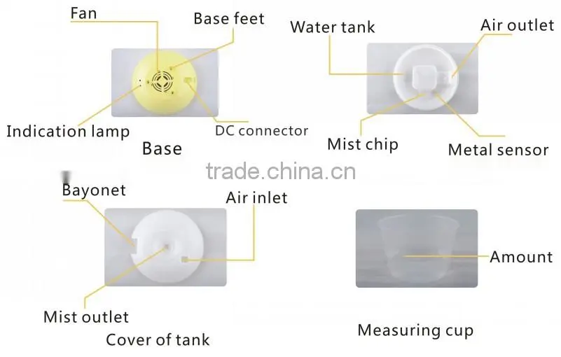 01k vivid yellow 2014 Fashion home decor scent diffuser