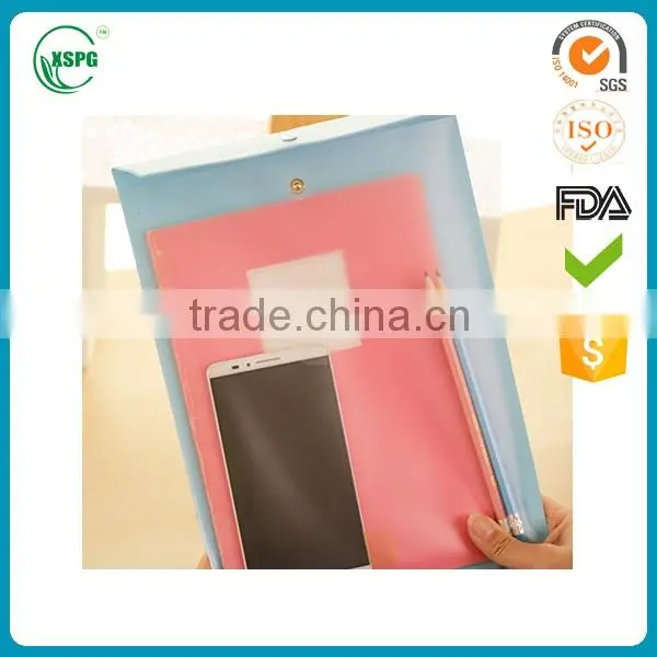 Wholesale Plastic Clear PVC Document Bag With Button