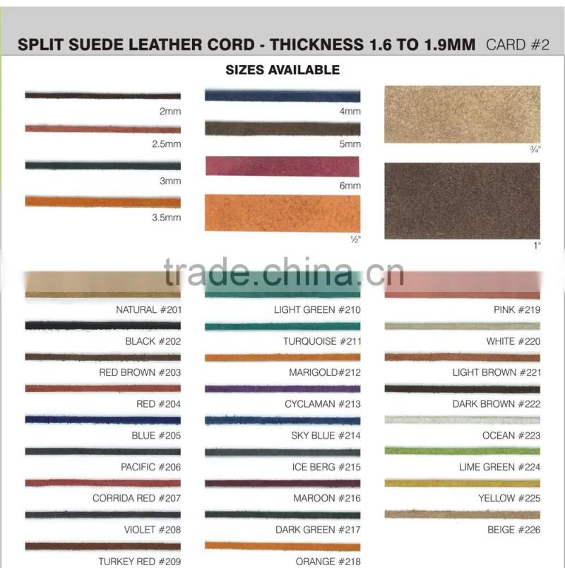 Genuine Suede Cord Leather
