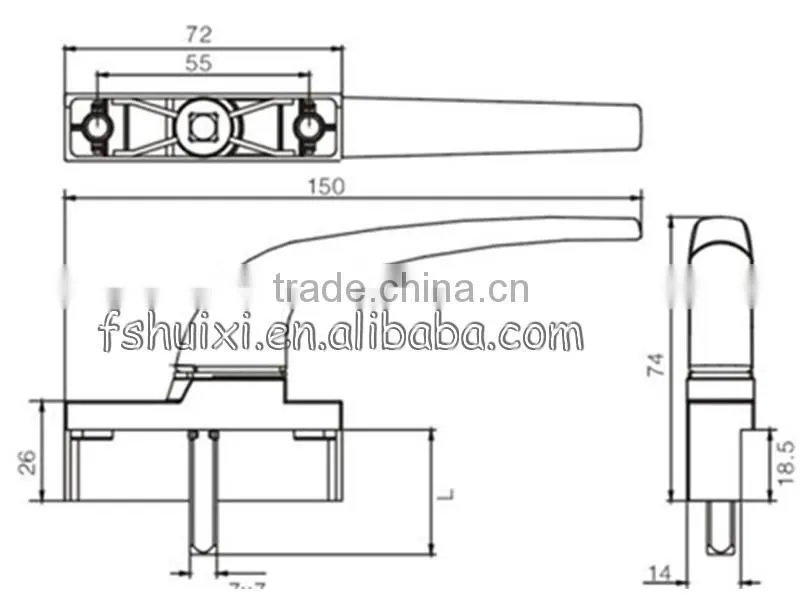 aluminum window and door handle