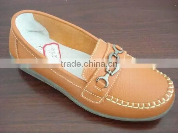 fashion girl genuine leather mocassion slip on casual shoes