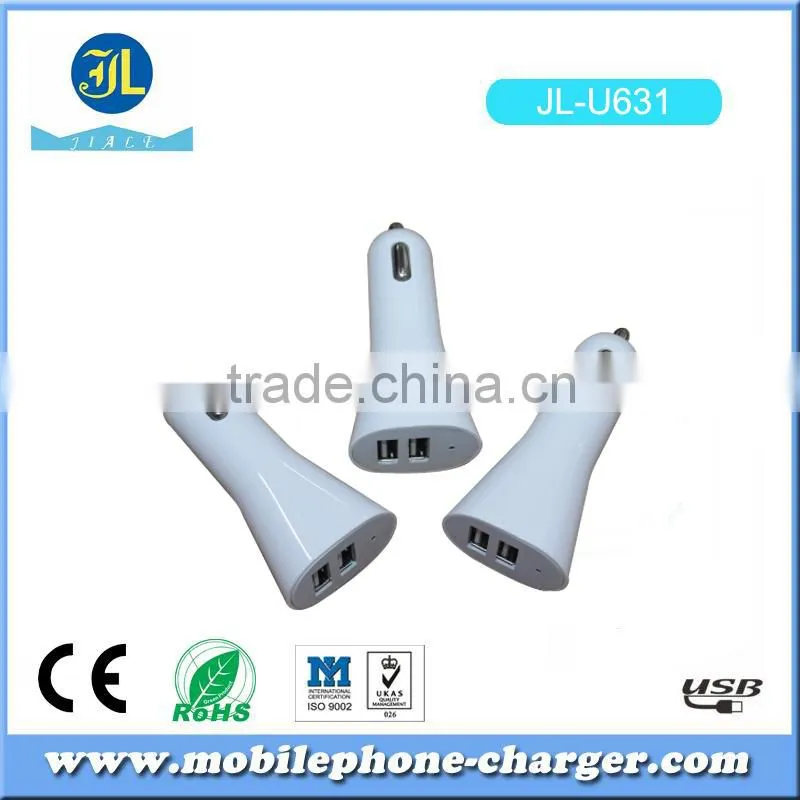 OEM factory direct mobile phone charger colorful dual usb car charger