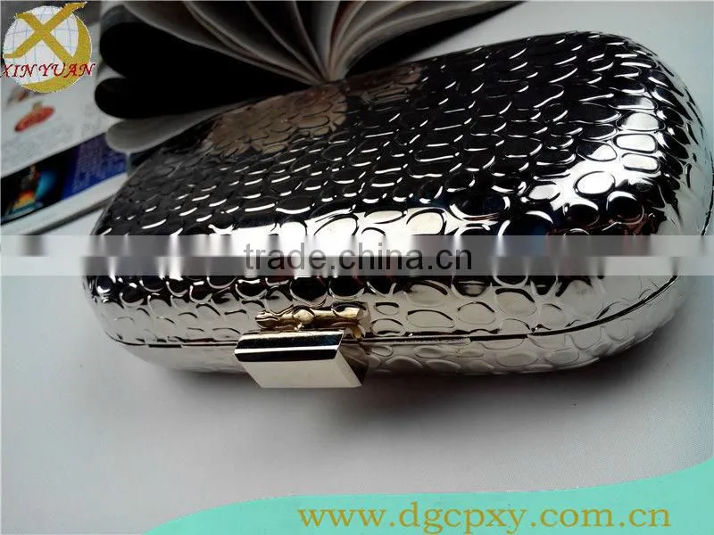 6 inch silver metal evening cases box for toiletry