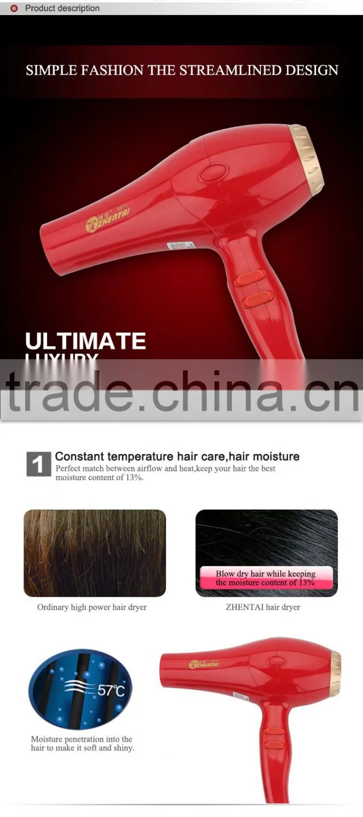 hair dryer 2500w high temperature hair dryer hair dryer with comb