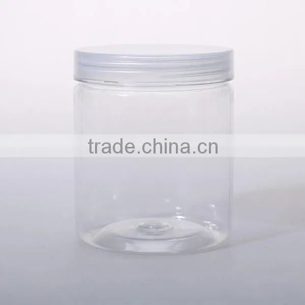 Hot selling PET plastic bottle/tins transparent plastic pot/food cans