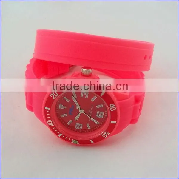 new silicon wristband with watch colorful band