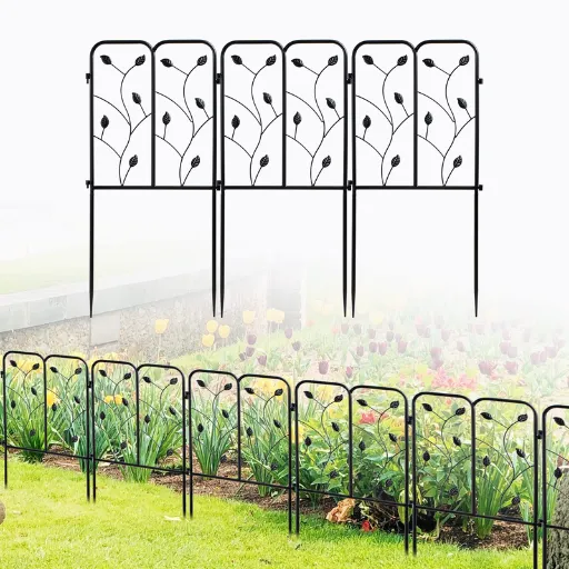 black wrought iron garden fence (2)