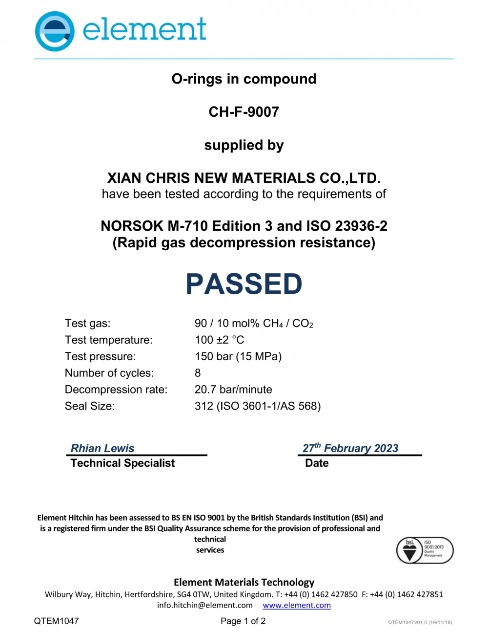 Rubber Seal R&D Capability | ELEMENT Certified Rubber Material Manufacturer