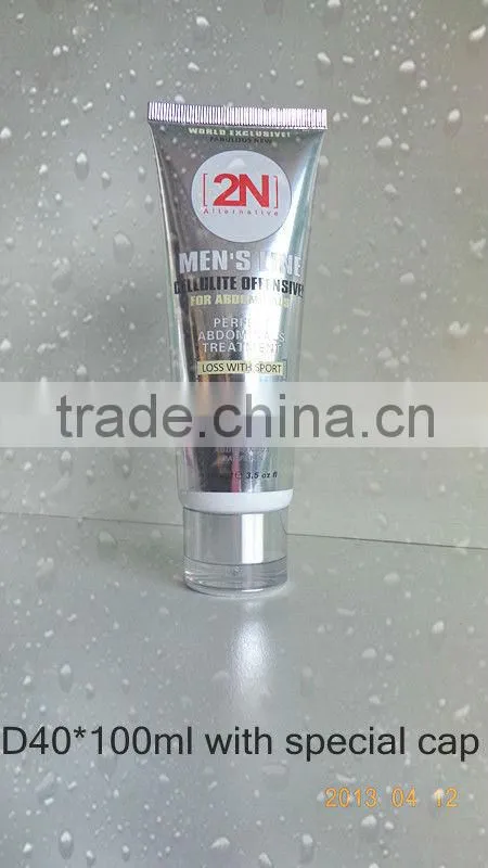 Plastic tube for cosmetic packaging,D40 labeling tube with special cap