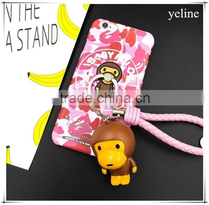 Monkey design phone case with monkey ring holder monkey sling