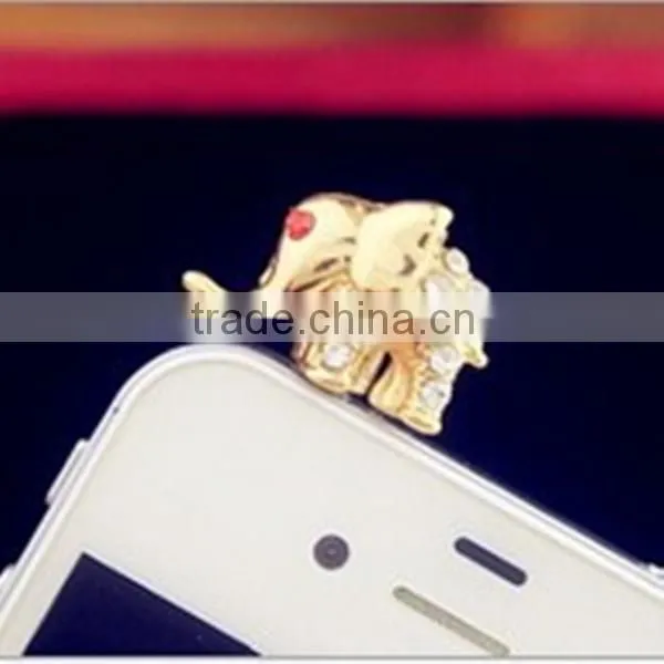 Hot Selling Crystal Elephant Dust Plugs ,Crystal Elephant Dust Plugs for iPhone