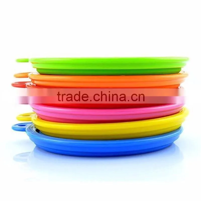 Colorful Wholesale Promotion Food Grade Pet Feeding Water Food Holder Collapsible Travel Bowl Fortable Silicone Pet Bowl