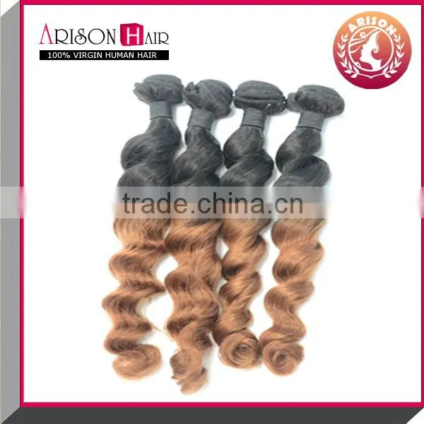 Hot sale remy fasion brazilian two tone afro kinky curly virgin hair ombre weave extension