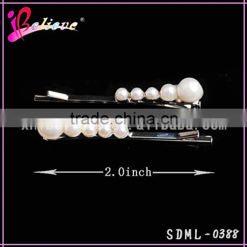 Cute pearl hair accessories made in China Yiwu pearl hair clip pearl pin for girls