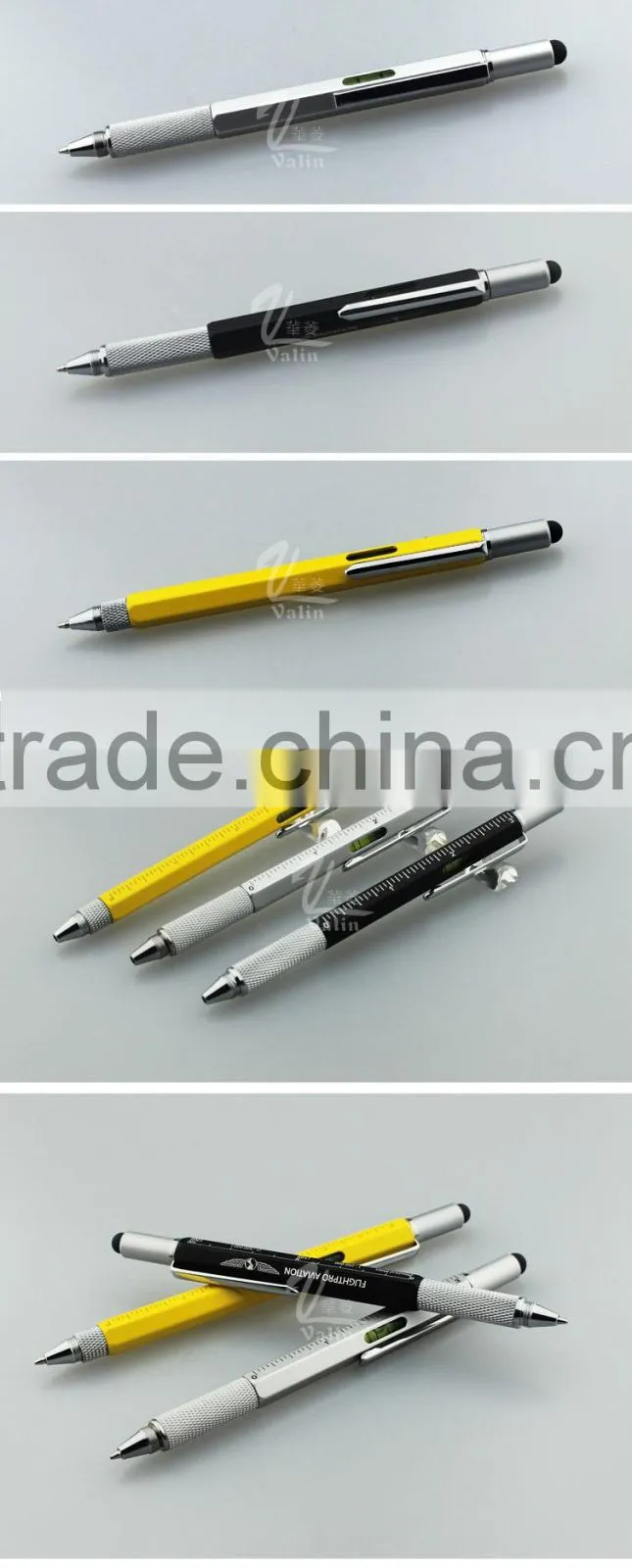 Newest 5 in 1 multi-function ball pen stylus pen roller pen