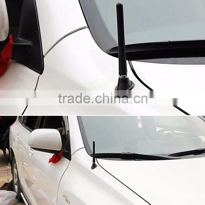 High Quality 4.72inch Universal Short Aluminum Auto Car Radio AM FM Carbon Fiber Antenna Replacement Screw Color Black