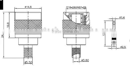 TNC Male RF Connector for RG59 Cable
