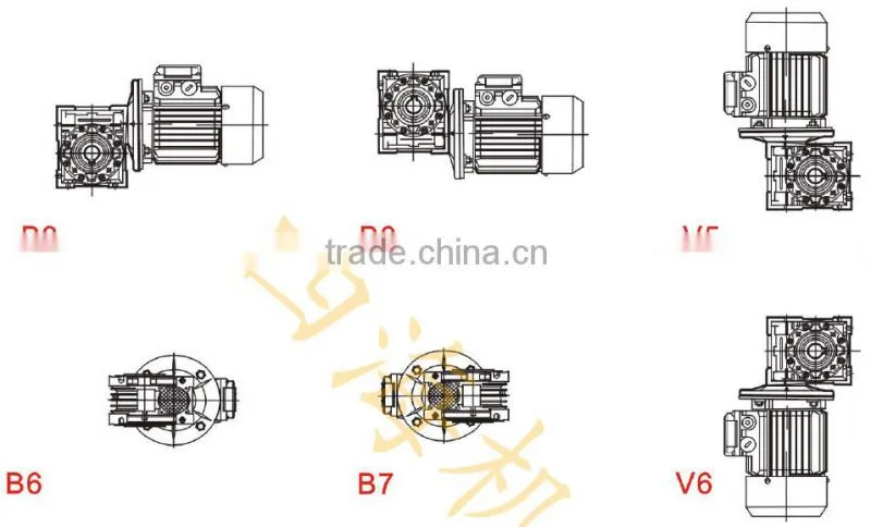 NMRV090 worm gear box, aluminum gear box, gear box