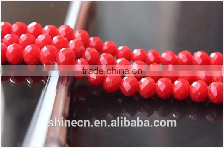 Pujiang wholesale factory price general colorful loose beads 4mm faceted roundelle glass crystal beads