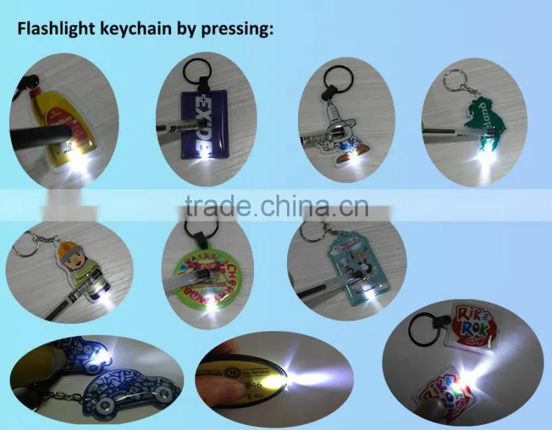 custom printed pvc led keychain