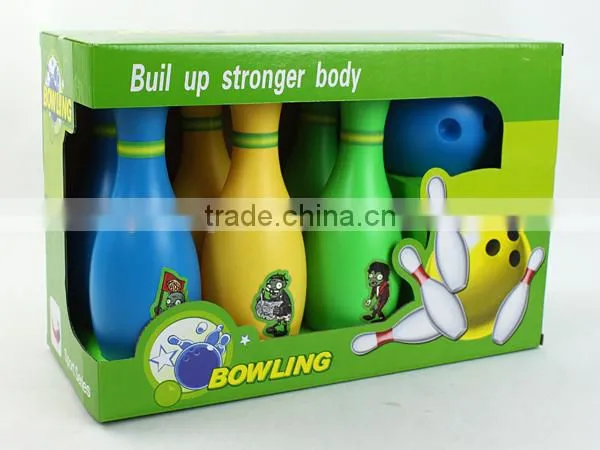 Smile face 25cm bowling indoor toy for kids with 6 bottles and 1 ball