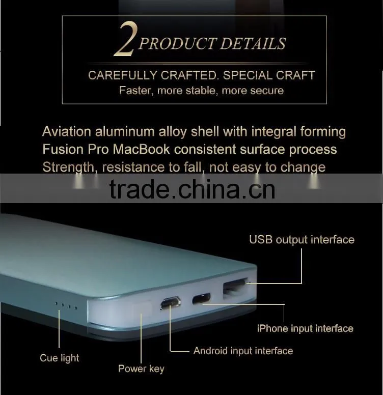 Guangdong factory super slim portable power bank credit card power charger for smartphone