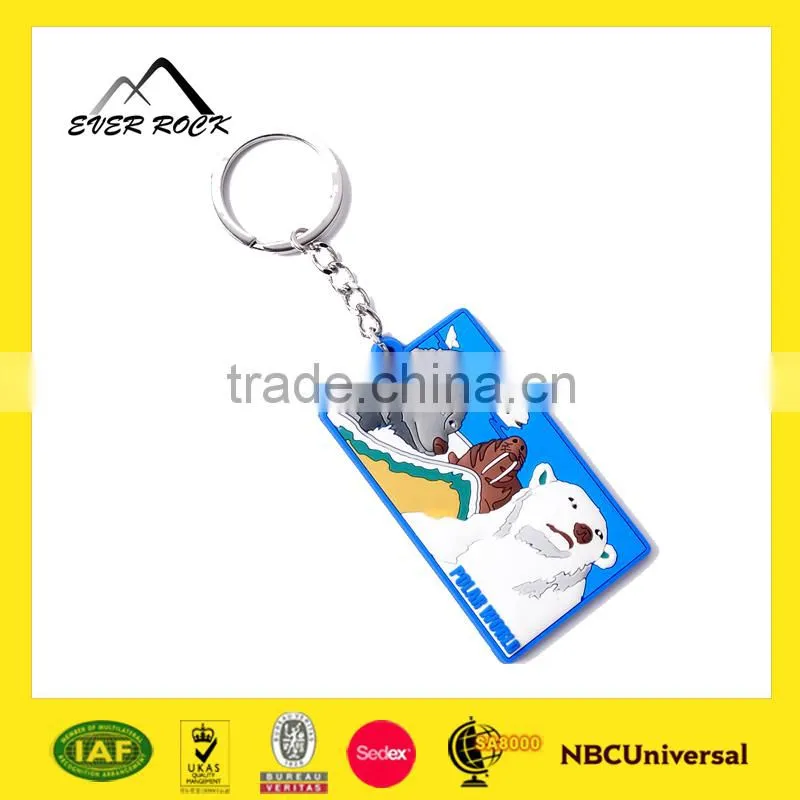 Custom Promotional 3D Rubber Soft PVC Key Ring Keychain