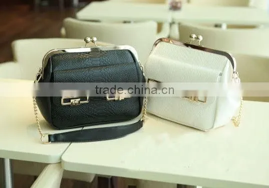 hot sale fahion different colors crocodile metal frame handbags