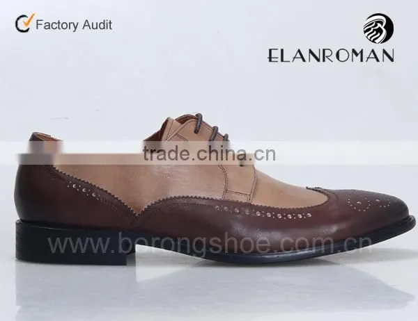 Leather mens brogue shoes from Guangzhou China OEM manufacture dress shoe