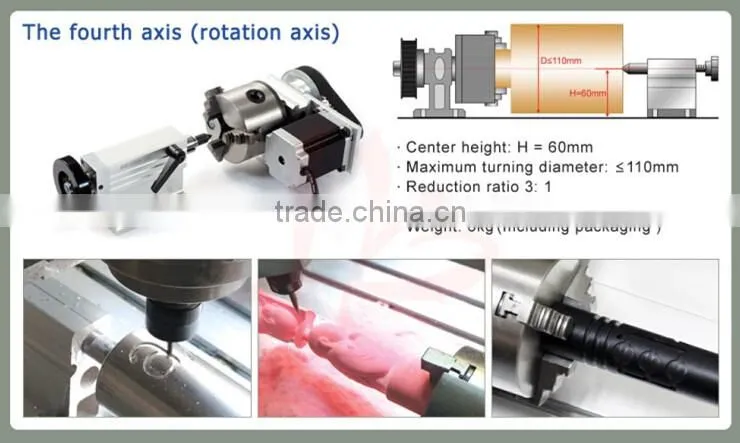 NEW !!! USB Port 1500W cnc router milling machine 6080Z-USB with 4 axis for PCB, Acrylic, wood, metal, aluminum