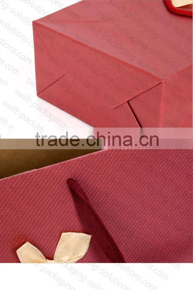 2015 hot sale Recycled Brown/white/Red Grocery Kraft Paper Bag