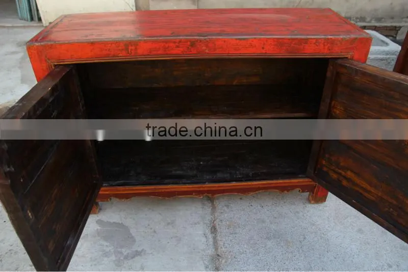 Chinese antique furniture red mongolia cabinet