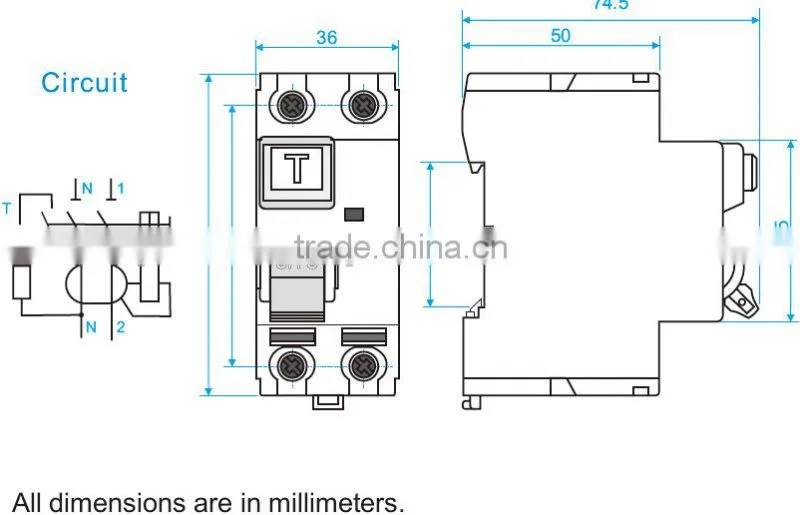 High quality 2 poles rcd 30ma 100ma 300ma rccb circuit breaker