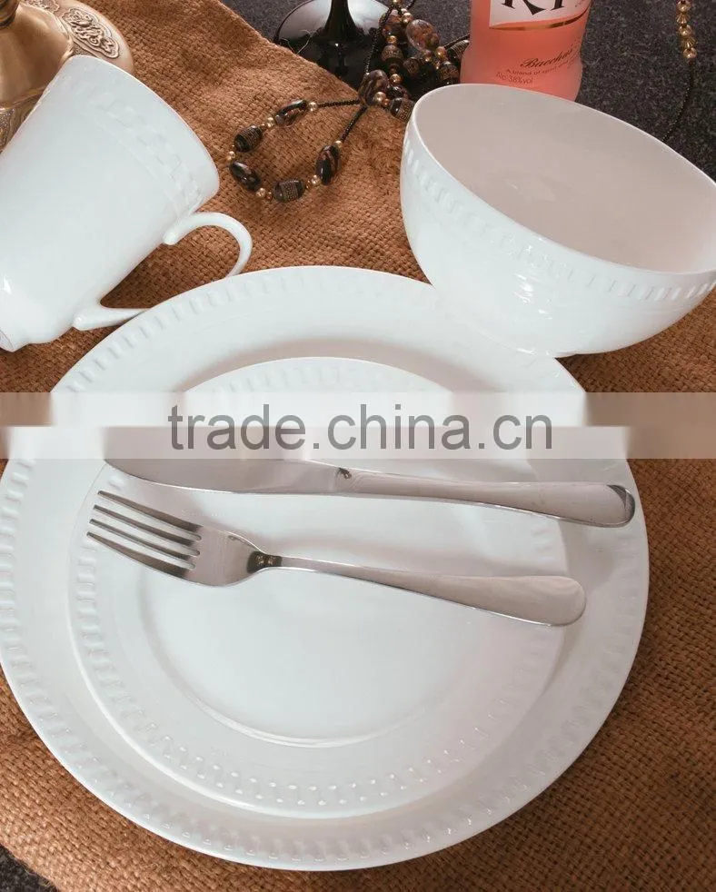 embossed new bone china America market new design tableware