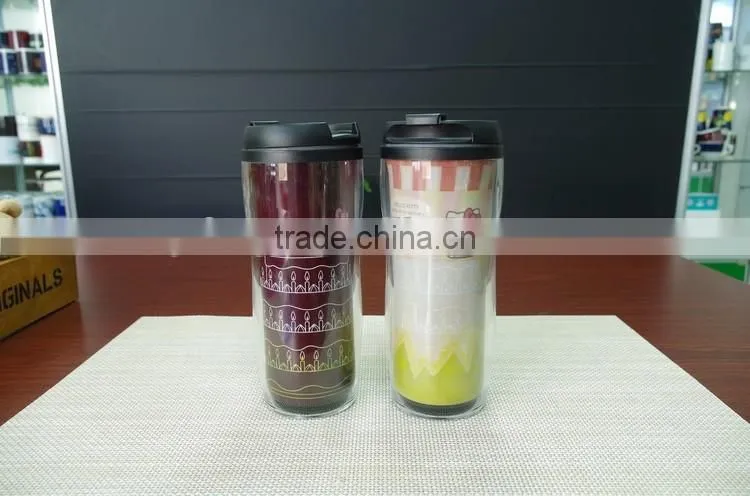 Popular promotional gift PP and PS color changing magic travel tumbler