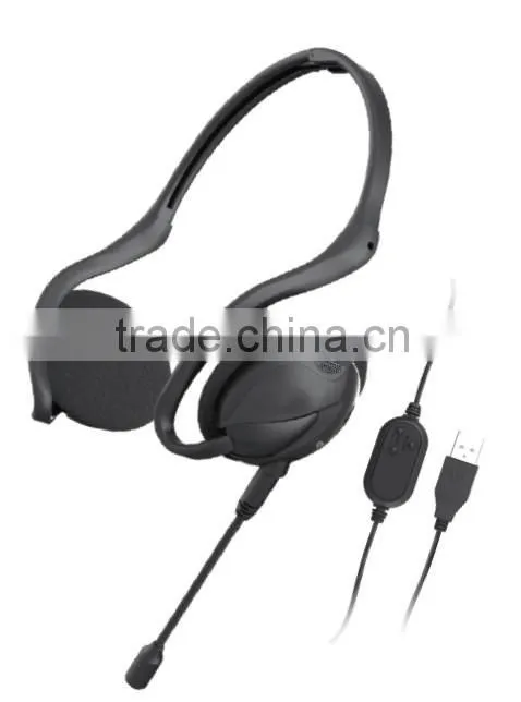 Call center USB Headphone with Detachable Microphone for PC USB2.0 Skype