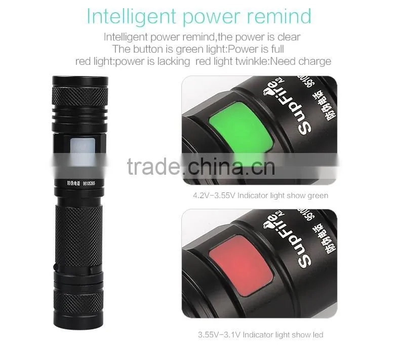 Small LED torchlight A2 USB rechargeable flash light zoom flashlight