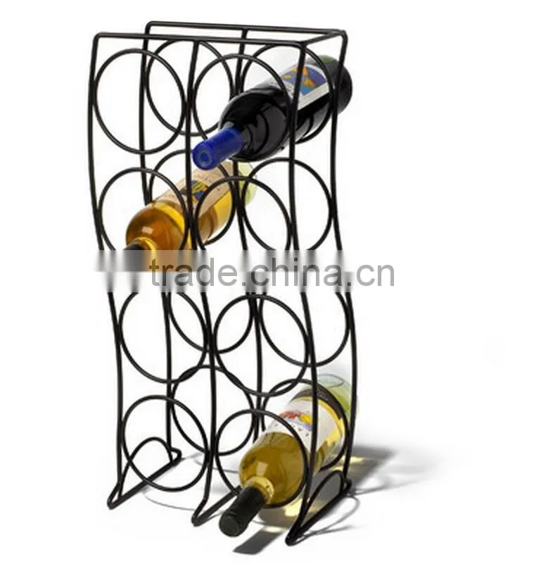 Hot Sale Tabletop Curve 8-Bottle Wine Rack,decorative metal wine bottle holder