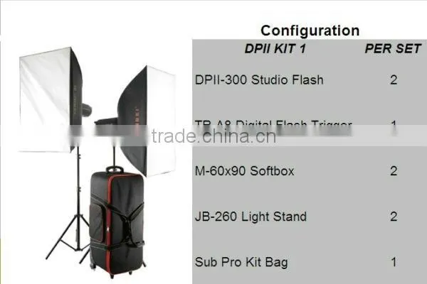 Jinbei DPII Series Professional Studio Flash Kit - Kit 1, Strobe, Studio Equipment, Photographic Equipment