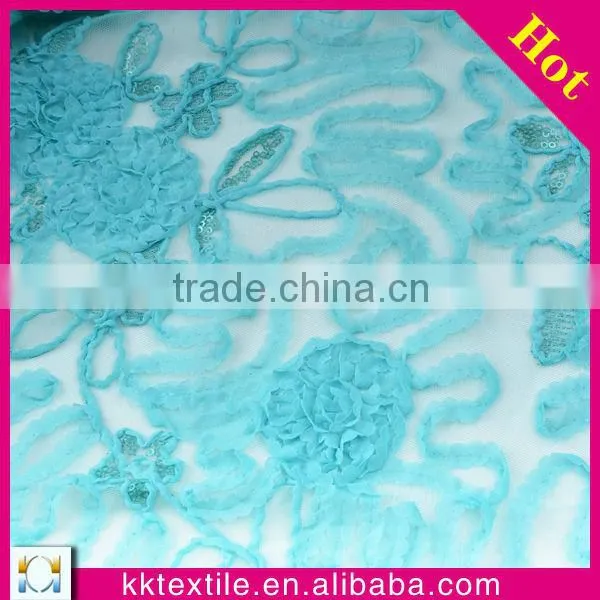Fancy tulle embroidery sequin fabric design