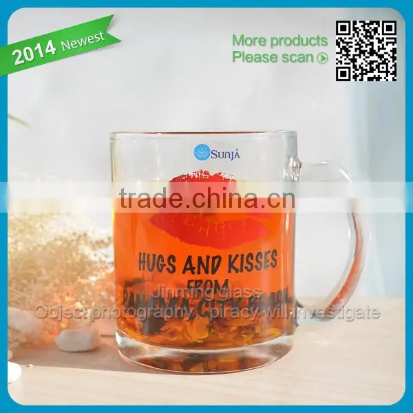 Wholesale glass tumblers gift mug oversized transparent glass mug clear with handle mugs gifts valentine day glassware